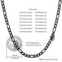 PROSTEEL 316L Stainless Steel Figaro Chain Necklace for Men/Women, Black/18K Real Gold Plated, 4mm to 13mm, 14inch to 30inch, Come Gift Box