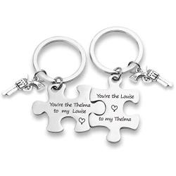 Thelma and Louise Keychain Best Friend Gift Soul Sisters Keychain Pistol Keychain Friendship Jewelry Moving Away Gift (Thelma Louise Set KR)