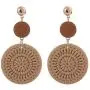 4 Pairs Woven Rattan Earrings Handmade Boho Straw Wicker Braid Drop Dangle Earrings Lightweight Geometric Rattan Wooden Statement Earrings for Women Girl Jewelry