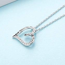 Feverfew Sisters Necklace Crystal Pendant Love Friendship Sister NecklaceJewelry Gift for Sister Classmate Friends