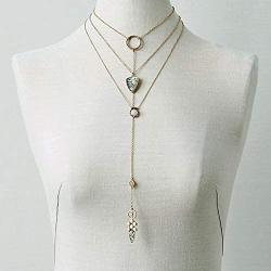 Exquisite Sequins Multilayer Pendant Necklace Multi-layer Bar Pendant Necklace Long Choker Necklace for Women Lady Girl
