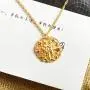Eoumy Constellation Pendant Necklace for Women Gold Plated Astrology Horoscope 12 Constellation Zodiac Coin Necklace