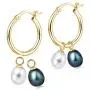 MOLAH 925 Silver Multi-use Hoop Sade Earrings 7-7.5mm Cultured Freshwater Drop White and Black Peacock Pearl 4-in-1 Yellow Gold Plated MOLAH 925 Silver Multi-use Hoop Sade Earrings 7-7.5mm Cultured Freshwater Drop White and Black Peacock Pearl 4-in-1 Yellow Gold Plated