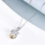 Bee Necklace Sterling Silver Infinity Love Bee Pendant Necklace with Rose Flower Jewelry Gifts for Women Teens