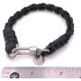 Mens Rugged Chunky Braided Leather Bracelet Black Handcrafted in USA