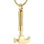 zeqingjw Hammer Urn Necklace for Ashes Memorial Cremation Jewelry Ash Holder Stainless Steel Keepsake Pendant Necklace for Men Women