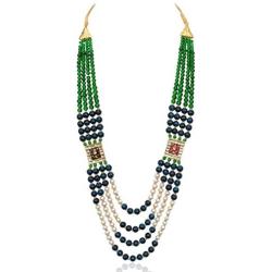 Sansar India Beaded Four Layer Multistrand Indian Necklace Jewelry for Girls and Women 1258a