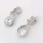 SELOVO Bridal Teardrop Drop Earrings Pierced/Clip Earrings Cubic Zirconia Silver Tone SELOVO Bridal Teardrop Drop Earrings Pierced/Clip Earrings Cubic Zirconia Silver Tone