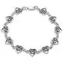 Oxidized .925 Sterling Silver Multi Infinity Celtic Knotwork And Hearts Link Bracelet For Women Teens BFF Lovers