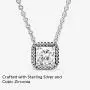 Pandora Jewelry Square Sparkle Halo Cubic Zirconia Necklace in Sterling Silver, 17.7'' Pandora Jewelry Square Sparkle Halo Cubic Zirconia Necklace in Sterling Silver, 17.7''