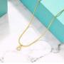 JUSZXY Initial Cubic Zirconia Necklace 14K Gold Plated Jewelry Gifts for Women Girls, Dainty Snake Chain Letter Choker Necklace Adjustable Chain 16'' + 2''
