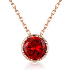 ASELFAD 14k Gold Plated Sterling Silver Tiny Dot CZ Created Birthstone Necklaces for Women Birthday Gifts for Her