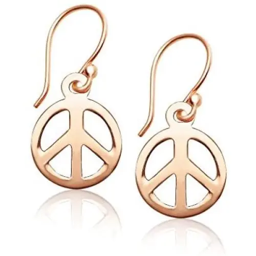 Nine2Five ~ 925 Sterling Silver Peace Sign Boho Hippie Style Dangle Earrings Nine2Five ~ 925 Sterling Silver Peace Sign Boho Hippie Style Dangle Earrings