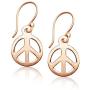 Nine2Five ~ 925 Sterling Silver Peace Sign Boho Hippie Style Dangle Earrings