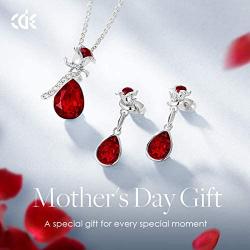 CDE Jewelry Sets for Women Rose Gold Jewelry Embellished with Crystal from Austria Mothers Day Jewelry Gifts Necklace and Earrings Set for Mom Wife
