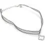 Yves Renaud 12-14'' Mystic Black Organza Transparent Ribbon Collar Choker Necklace with Silver Tone CZ Crystal Studded Star, Clover Charm Pendants - Fashion Jewelry for Girls