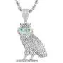 PY BLING Full Iced Out Owl Pendant 18K Gold/White Gold Plated Hip Hop Fashion Simulated Diamond CZ Pendant with Stainless Steel Rope Chain Necklace for Men Women PY BLING Full Iced Out Owl Pendant 18K Gold/White Gold Plated Hip Hop Fashion Simulated Diamond CZ Pendant with Stainless Steel Rope Chain Necklace for Men Women