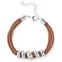 Shop LC Faux Leather Cord Spiral Stainless Steel 7'' Cuff Bracelet Choker Necklace Tribal Boho Prom Jewelry Sets for Women Mothers Day Gifts 16'' Adjustable Lobster Claw (Blue/Black Beige)