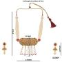Efulgenz Indian Bollywood Traditional 14 K Gold Plated Crystal Kundan Pearl Beaded Wedding Temple Tassel Choker Necklace Earrings Jewelry set