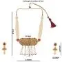 Efulgenz Indian Bollywood Traditional 14 K Gold Plated Crystal Kundan Pearl Beaded Wedding Temple Tassel Choker Necklace Earrings Jewelry set