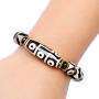 ZenBless Natural BlackWhite Tibetan 9 Eye Dzi Beads Bracelet Fengshui Amulet Bangle Attract Positive Energy and Good Luck