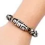 ZenBless Natural BlackWhite Tibetan 9 Eye Dzi Beads Bracelet Fengshui Amulet Bangle Attract Positive Energy and Good Luck