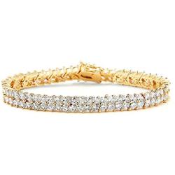 Mariell Cubic Zirconia 14K Gold Plated Tennis Bracelet for Women - Bridal, Wedding or Everyday Jewelry
