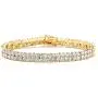 Mariell Cubic Zirconia 14K Gold Plated Tennis Bracelet for Women - Bridal, Wedding or Everyday Jewelry