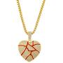 Hip Hop Bubble Broken Heart Pendant Necklace Iced Out Broken Heart 14K Gold Plated Full CZ Diamond Necklace with 24 inches Chain for Men Women Gold