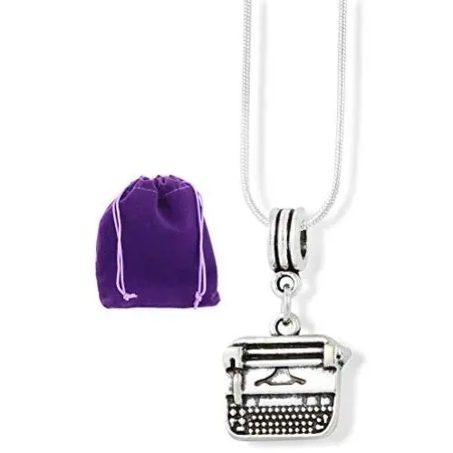 Typewriter Necklace | Necklace for Writers Typewriter Charm Snake Chain Necklace Typewriter Necklace | Necklace for Writers Typewriter Charm Snake Chain Necklace