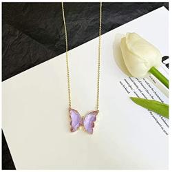 GOODYRZJ Butterfly Necklace, Dainty Cute Gold Plated Butterfly Necklaces for Women Teen Girls Adjustable Layering Necklaces Butterfly Chain Choker Jewelry Pendant Sets