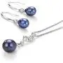 Mints Black Freshwater Pearl Jewelry Set Sterling Silver Necklace and Earrings Set Fine Jewelry for Women
