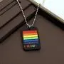 CENWA LGBT Gay Pride Rainbow Dog Tag Necklace Keychain LGBT Lesbian Jewelry Gift for Men Women