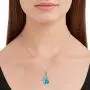 Caperci Sterling Silver Blue Topaz and Paw Heart Pendant Necklace - Christmas Day Jewelry Gift for Mom/Wife Caperci Sterling Silver Blue Topaz and Paw Heart Pendant Necklace - Christmas Day Jewelry Gift for Mom/Wife