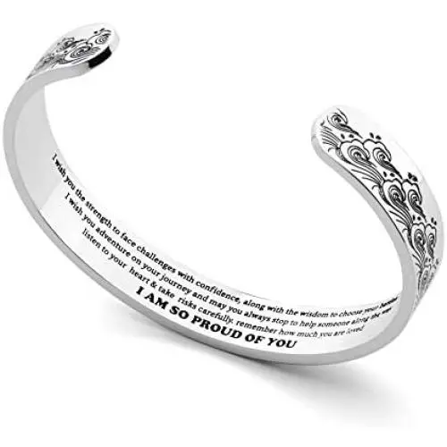 Arifoo Bracelets for Women Personalized Inspirational Jewelry Mantra Cuff Bangle Friend Encouragement Gift for Her Arifoo Bracelets for Women Personalized Inspirational Jewelry Mantra Cuff Bangle Friend Encouragement Gift for Her