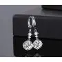 Drop Dangle Earrings Leverback 9MM 2.75ct and 2pcs Small CZ Cubic Zirconia Design 14K White Gold Plated with Hypoallergenic Hoops Gorgeous Gift for Women and Girls