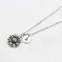 MEMGIFT Silver Sunflower Necklace Your are My Sunshine Jewelry Personalized Initial Letter Charm Pendant Unique Gifts for Mothers Day Christmas Birthday