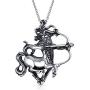 Astrology Horoscope Zodiac Sign Pendant Necklace For Men Women Oxidized Antiqued 925 Sterling Silver All Constellation