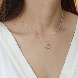 Boma Jewelry Sterling Silver Lotus Pendant Necklace, 18 Inches