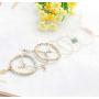Hanpabum 3 Sets Bohemian Beaded Bracelets Set for Women Men Multilayer Hamsa Hand Evil Eye Charms Stretch Stackable Bracelet