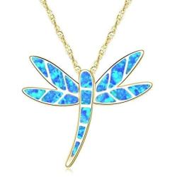 DMOMSA Sapphire Blue Lucky Dragonfly Pendant Jewelry Gift Suitable for Birthday Party Anniversary