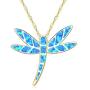 DMOMSA Sapphire Blue Lucky Dragonfly Pendant Jewelry Gift Suitable for Birthday Party Anniversary