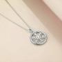 LUHE Sunflower Pendant Necklace for Women Girls Sterling Silver Sun Flower Necklace Engraved You are My Sunshine