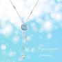AOBOCO Y Necklace Sterling Silver Lariat Necklace with Swarovski Crystal,Fine Jewelry Gift for Women Girls