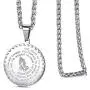 MOO&LEE Serenity Prayer Lords Prayer Coin Pendant Necklace for Men Christian Jewelry 24 Inch Stainless Steel Link Chain
