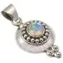 SilverStarJewel 925 Solid Silver Rainbow Moonstone Necklace Pendant 1.4'' New Jewelry SilverStarJewel 925 Solid Silver Rainbow Moonstone Necklace Pendant 1.4'' New Jewelry
