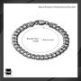 Amberta Plated on 925 Sterling Silver Bracelet - Various Styles - 8 mm Thick - Flat Cuban Curb Chain for Men - Length 8 Inch