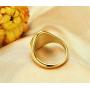 BAOWING Sunflower Rings for Women | Gold Chunky Dome Signet Ring | Stainless Steel Minimalistic Statement Jewelry Gift Girls 18K Gold Size 5