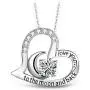 T400 925 Sterling Silver Pendant Necklace I Love You to The Moon and Back Gold Rosegold Plated White Moon Heart Pendant Birthday Gift for Women Girls