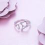 FLYOW 925 Sterling Silver CZ Horoscope Zodiac 12 Constellation Astrology Adjustable Statement Ring for Women Teen Girls Birthday Gift,Size 7